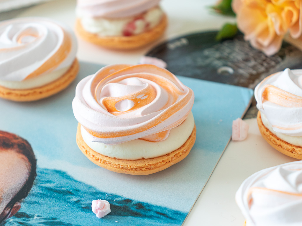 Karen Elson inspired roses macarons