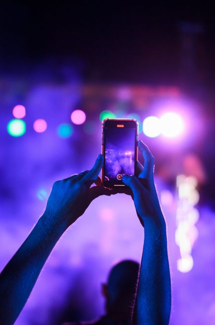 Phone recording during concert.