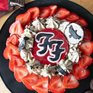 Foo Fighters inspired oreo strawberry cheesecake