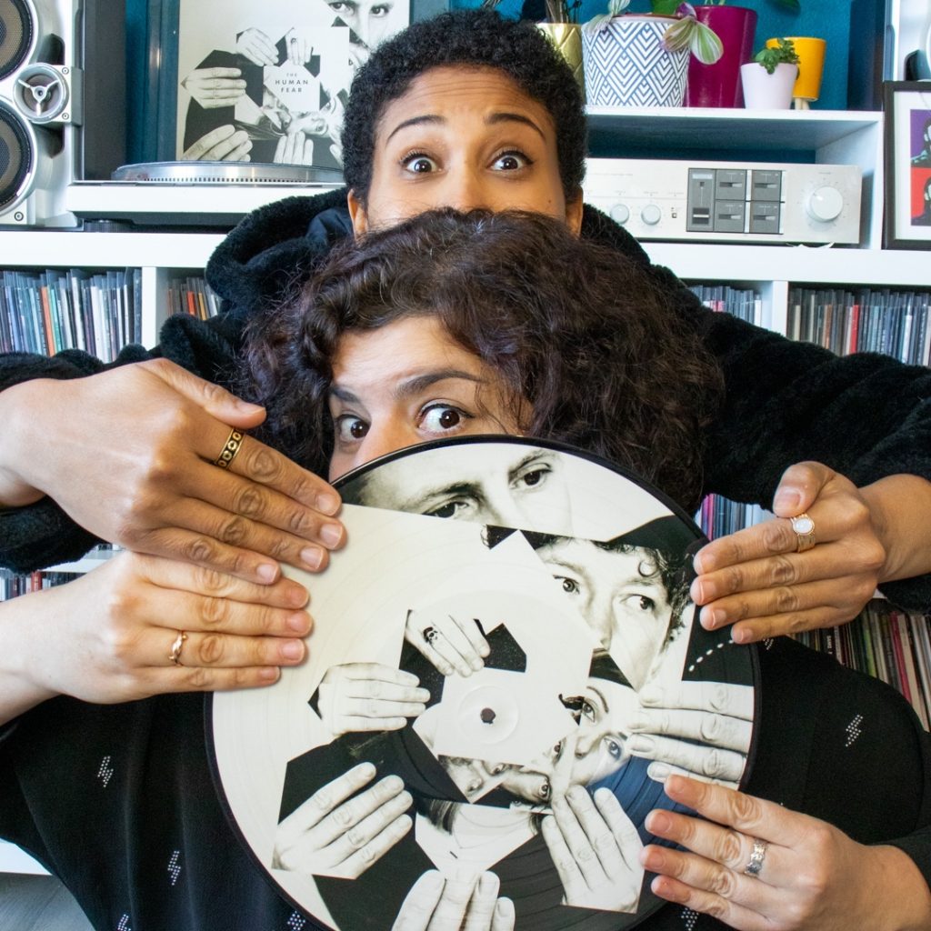 Girls holding Franz Ferdinand The Human Fear picture disc