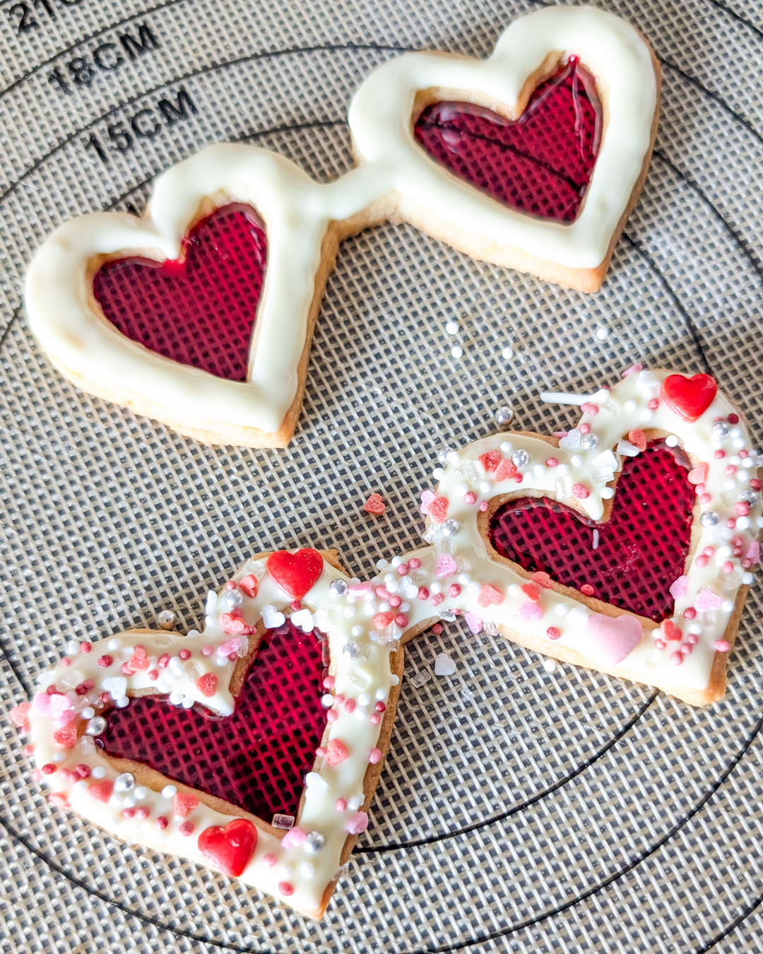 Heart shaped sugar cookies glasses