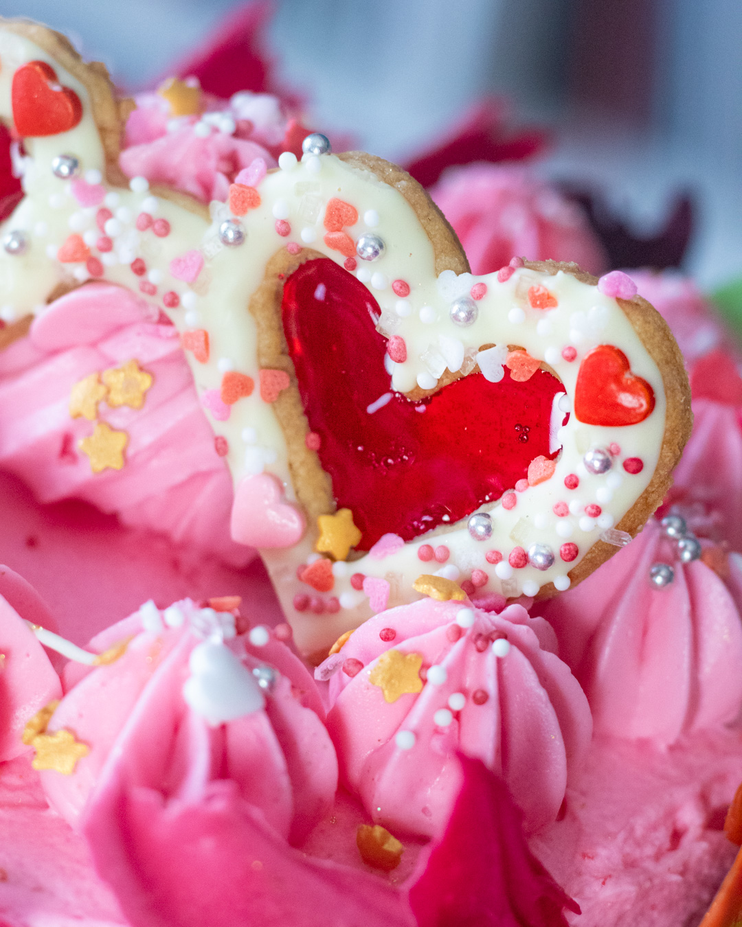 Heart shaped glasses sugar cookies