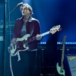 Dominic John Davis on stage with Jack White in Paris La Cigale