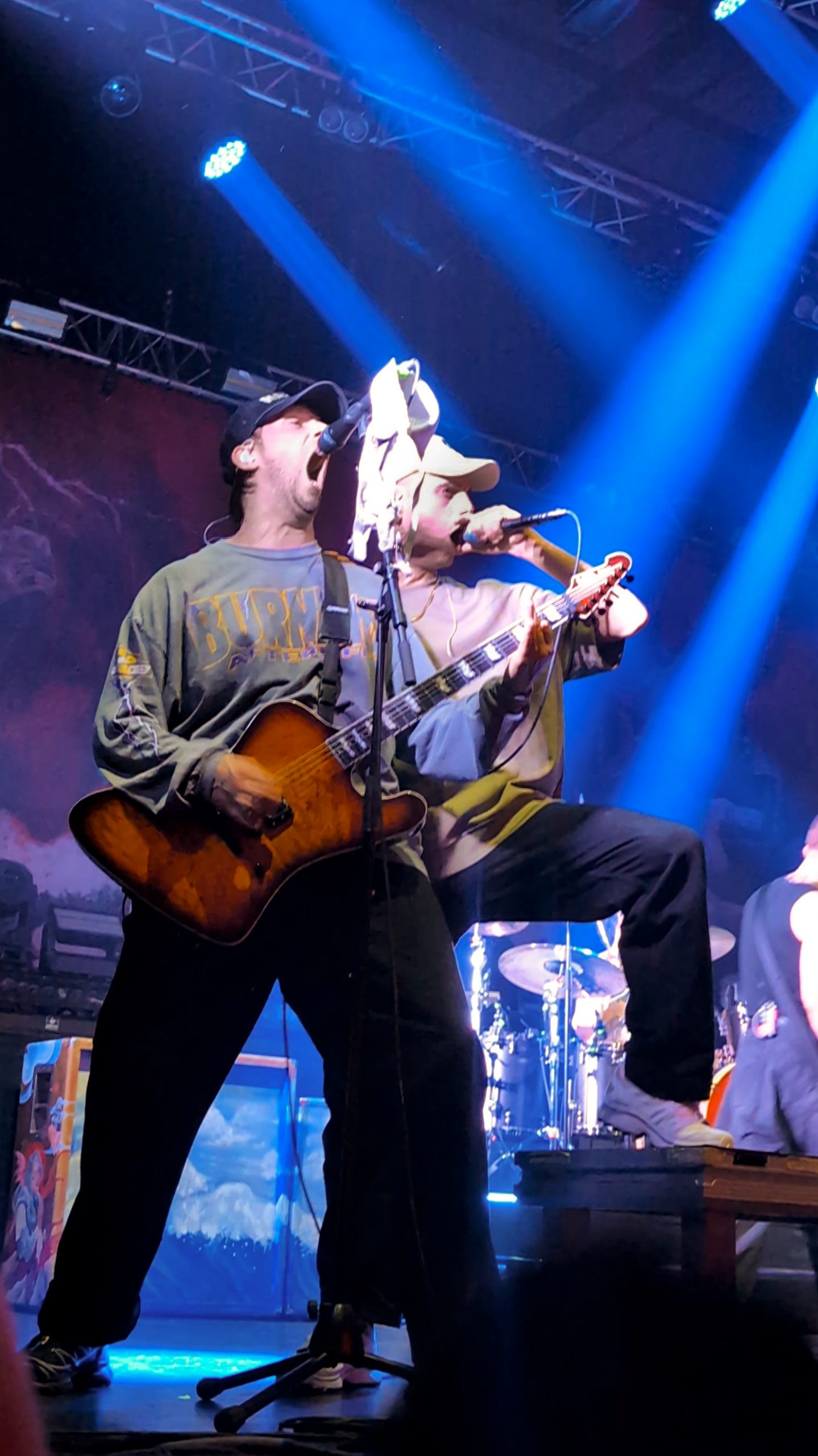 Paul Cordebard and Florent Salfati on stage with Landmvrks in Bordeaux