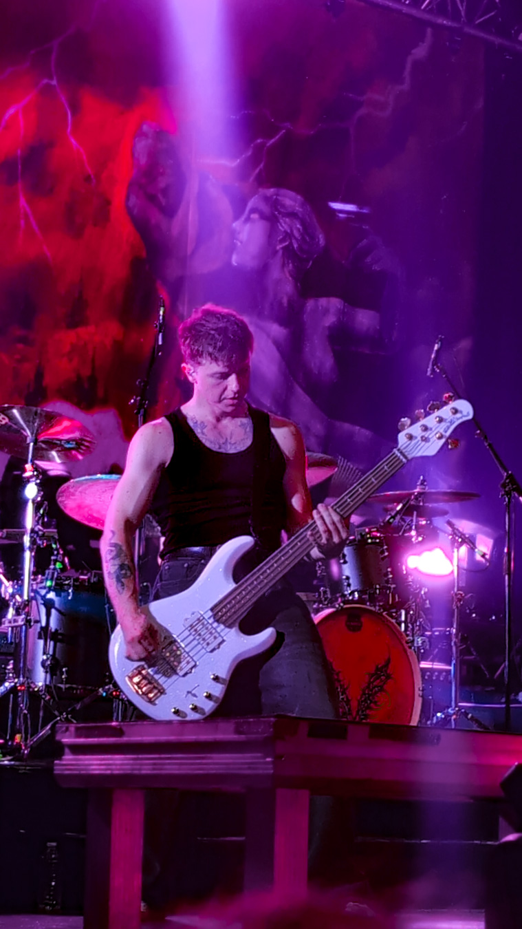 Rudy Purkart on stage with Landmvrks in Bordeaux
