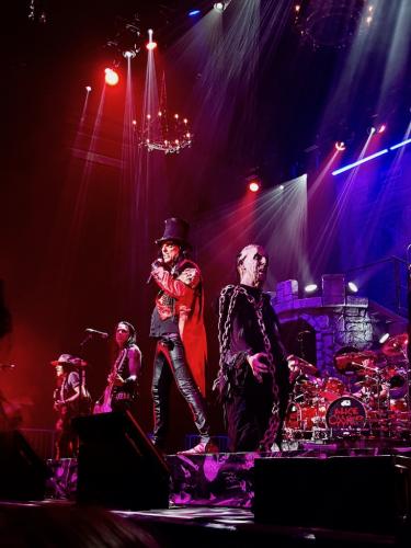 Alice Cooper and Frankenstein creature on stage