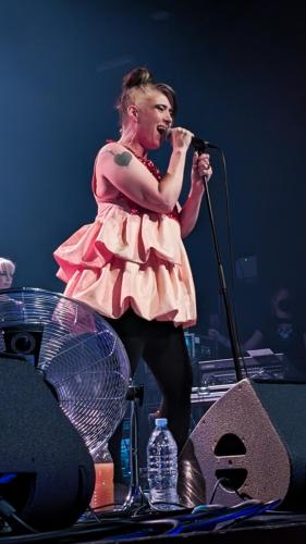 Kathleen Hanna on stage with Bikini Kill in Bordeaux 2024