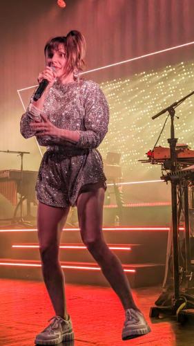 Zoe Colotis on stage with Caravan Palace in Bordeaux 2024