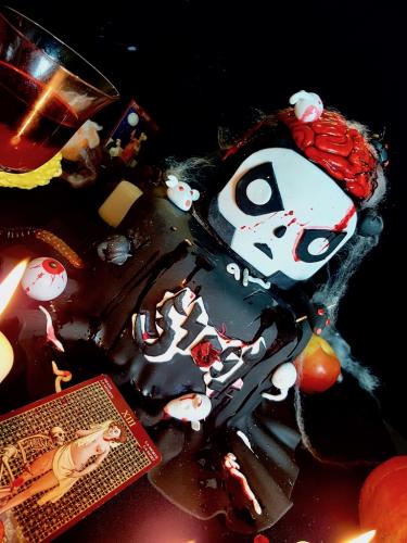 Ghost inspired Halloween layer cake