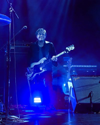 Dominic John Davis on stage with Jack White in Paris La Cigale