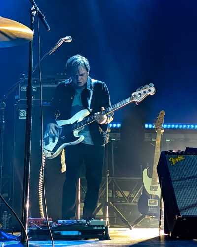 Dominic John Davis on stage with Jack White in Paris La Cigale