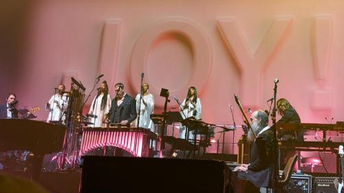 Jim Sclavunos Colin Greenwood and Warren Ellis on stage in Paris 2024