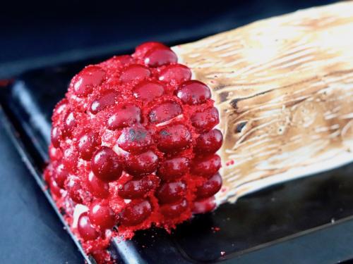 Yule log black forest match cake detail