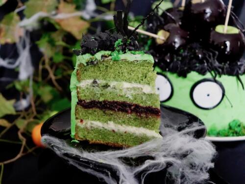 Matcha layer cake slice
