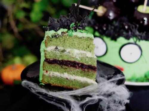 Matcha layer cake slice